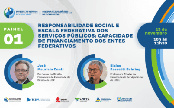 Responsabilidade social, financiamento e gestão dos serviços públicos será tema de palestra